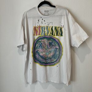 Nirvana Nevermind Graphic T-shirt Men’s S/M Distressed Short Sleeve Tie Dyed